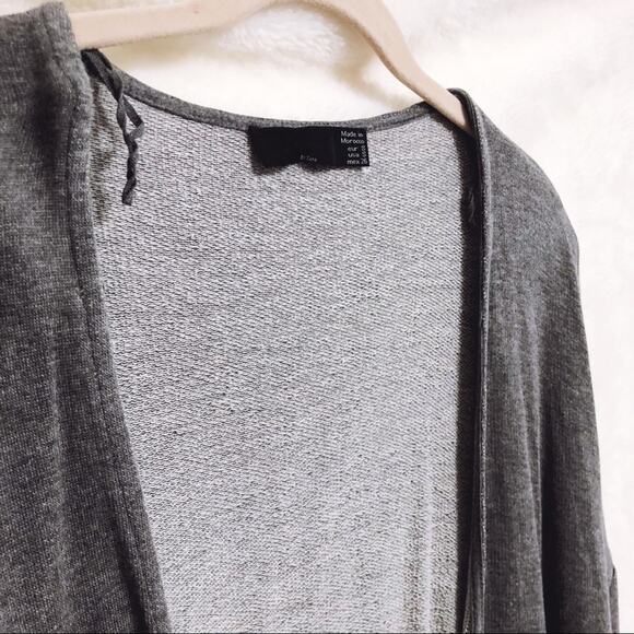 TRF Zara Gray Long Sleeve High Low Open Cardigan - Picture 5 of 8